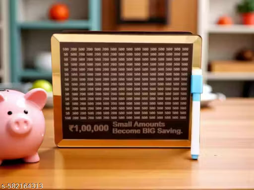 1 Lakh Wooden Money Piggi Bank for Kids/Piggy Bank, Money Box, Coin Box with Carved Design for Kids/Children, Savings Challenge Box, Cashbox,Cash Vault Wooden Savings Box,Wooden Coin Piggy Bank,Money Save Box Smash, Money Saver