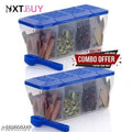 Food container set 4 in 1 transparent pack of 2 blue colour)BY 1 GATE 1 FREE